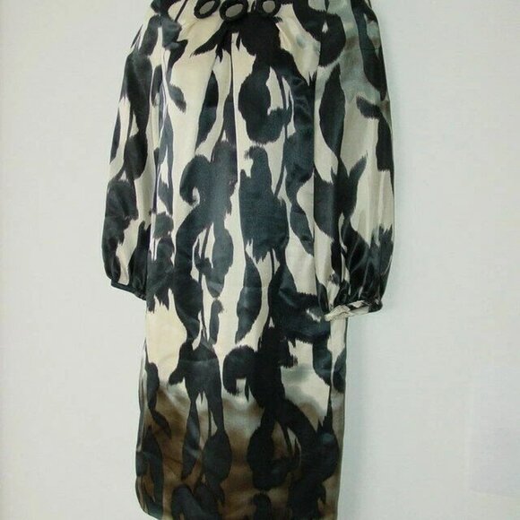 NWT PIAZZA SEMPIONE Multi Silk Long Sleeve Dress 40/6 - Picture 2 of 7